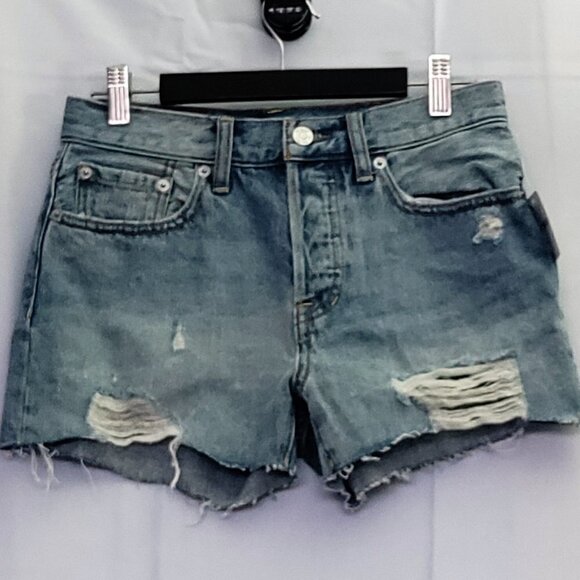 We The Free Free People Denim Size 25 Distressed Jeans Shorts New NWT - Picture 1 of 3